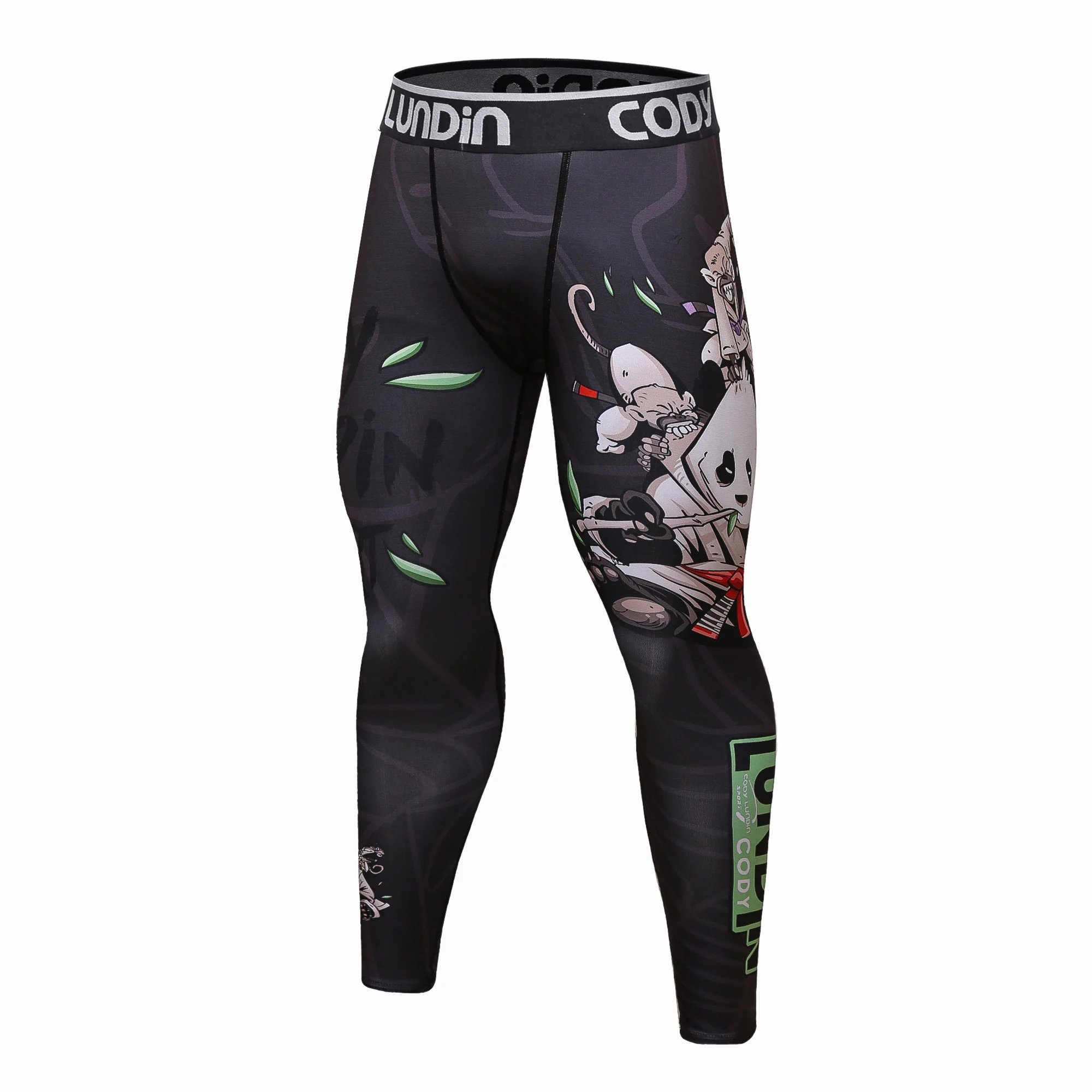 Mens sports pants Fitness Men Leggings Fashion Print Mid Waist Elastic Push Up Ankle Length Polyester Compression Jogging Pants