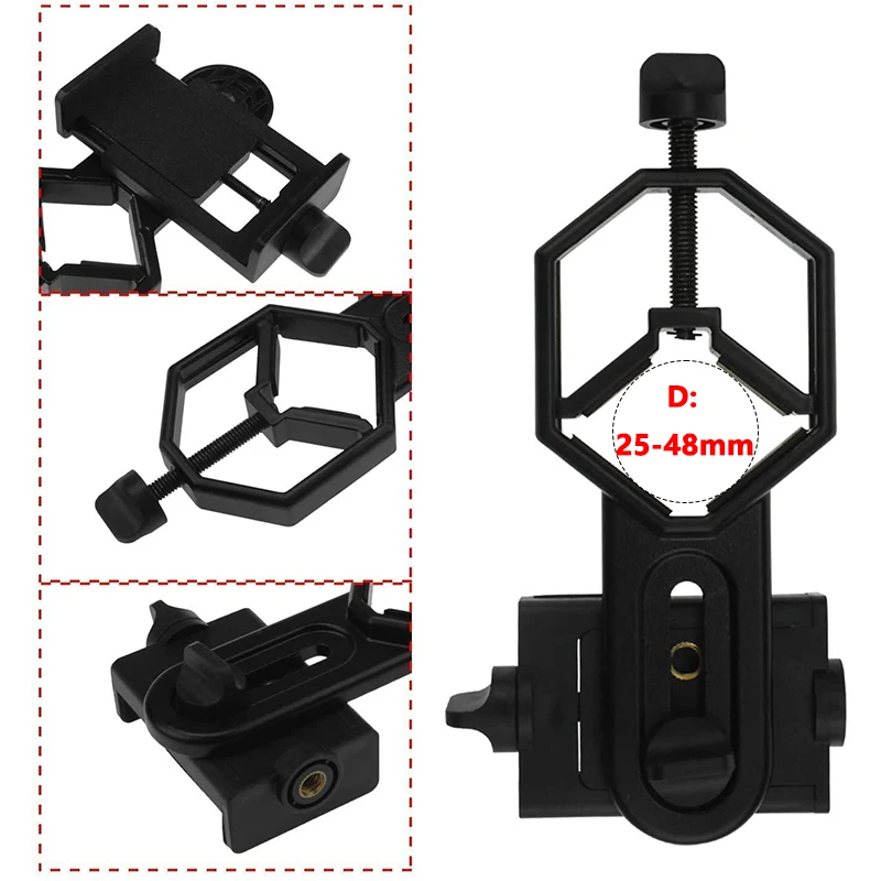 Universal Smartphone Photography Adapter For Binocular Monocular Spotting Scope Telescope Phone Support Eyepiece For D: 25-48mm 2