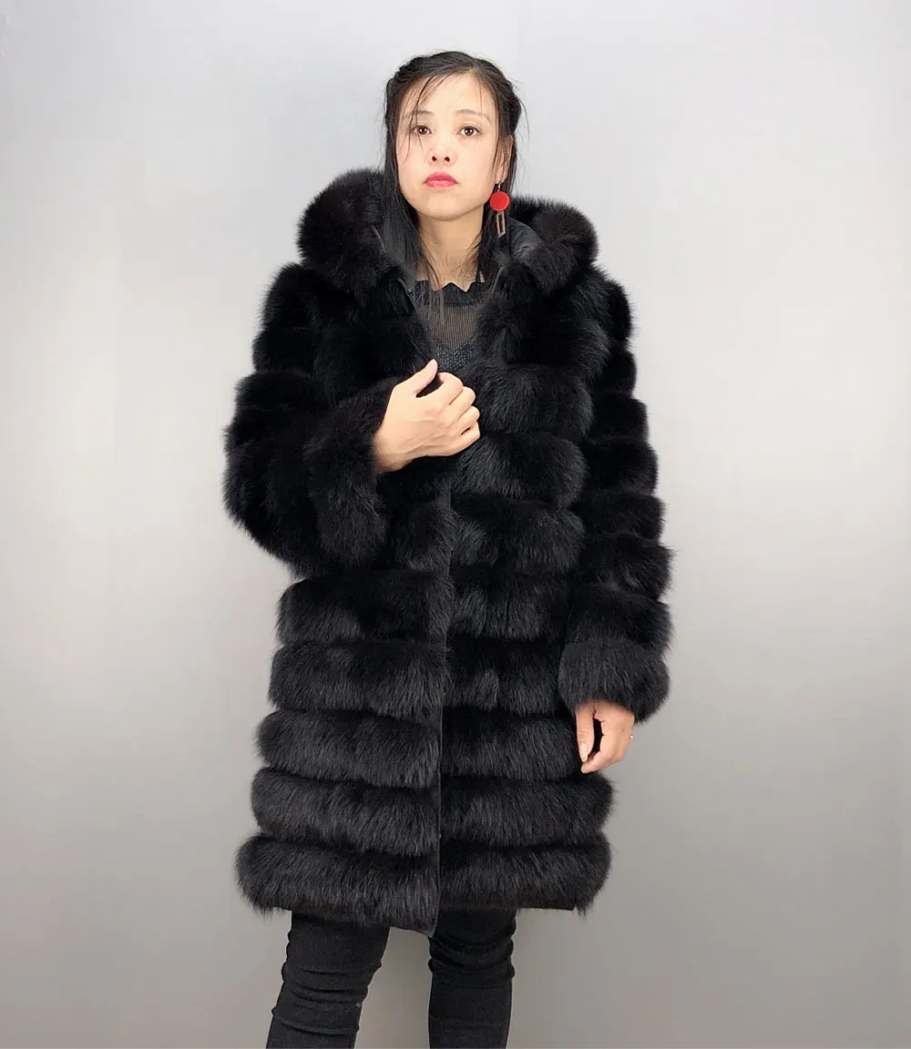 Натуральное меховое Женское пальто, настоящая зимняя шуба из лисьего меха, женская шуба из натурального Лисьего меха, сохраняющая тепло зимой