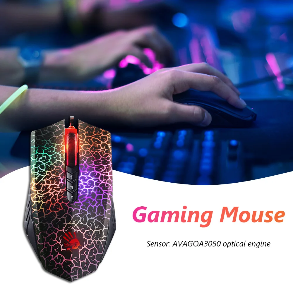 pink mouse gaming USB Optical Gaming Mouse For Bloody A70 A90 4000DPI Colorful Glare Wired Gaming Mice Professional Gamer Mouce for PC Laptop wifi mouse for pc