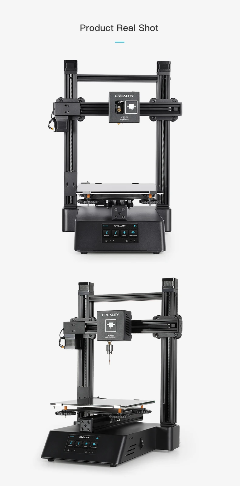 CREALITY 3D CP-01 3 в 1 печать 4800 об/мин лазерная гравировка 3D печать с ЧПУ функция резки