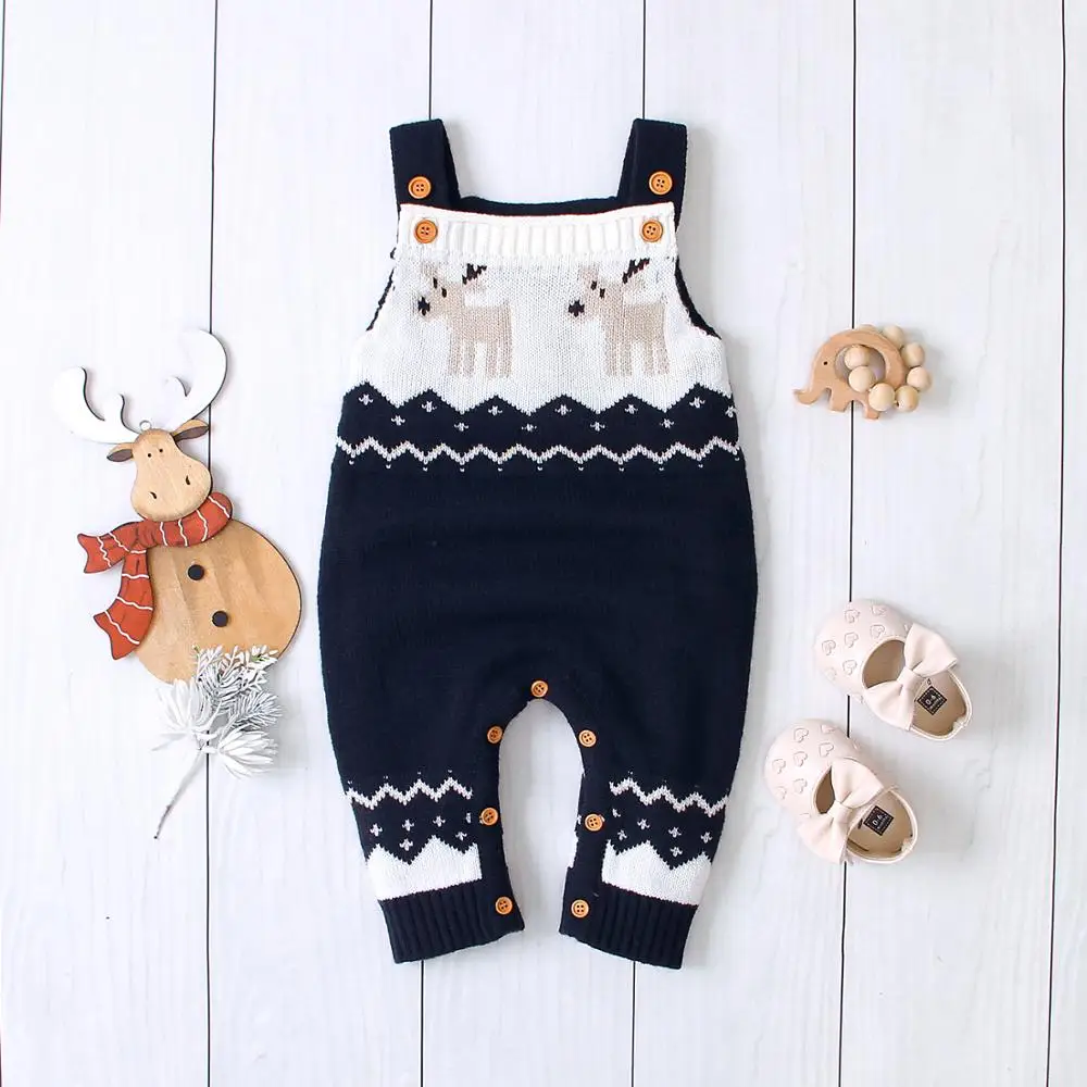 Baby Rompers Christmas Newborn Autumn Sleeveless Little Girls Jumpsuits Outfits Toddler Boys Overalls Children's Unisex Clothes