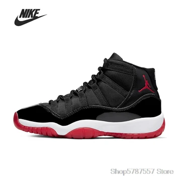 

Hot Sale Nike Air Jordan 11 Bred Basketball Shoes Comfortable Gym Training Boots Ankle Boots Outdoor Men Sneakers 378037-061