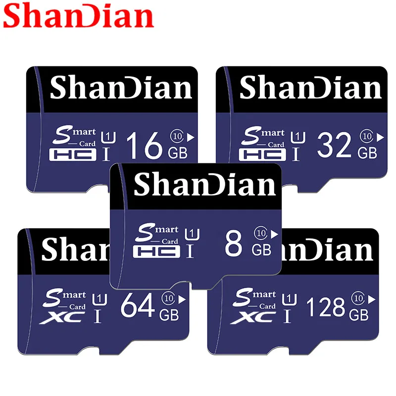 SHANDIAN карта памяти 128 ГБ 64 32 micro sd 16 8 класс 10 Флэш Microsd|Карты памяти| |