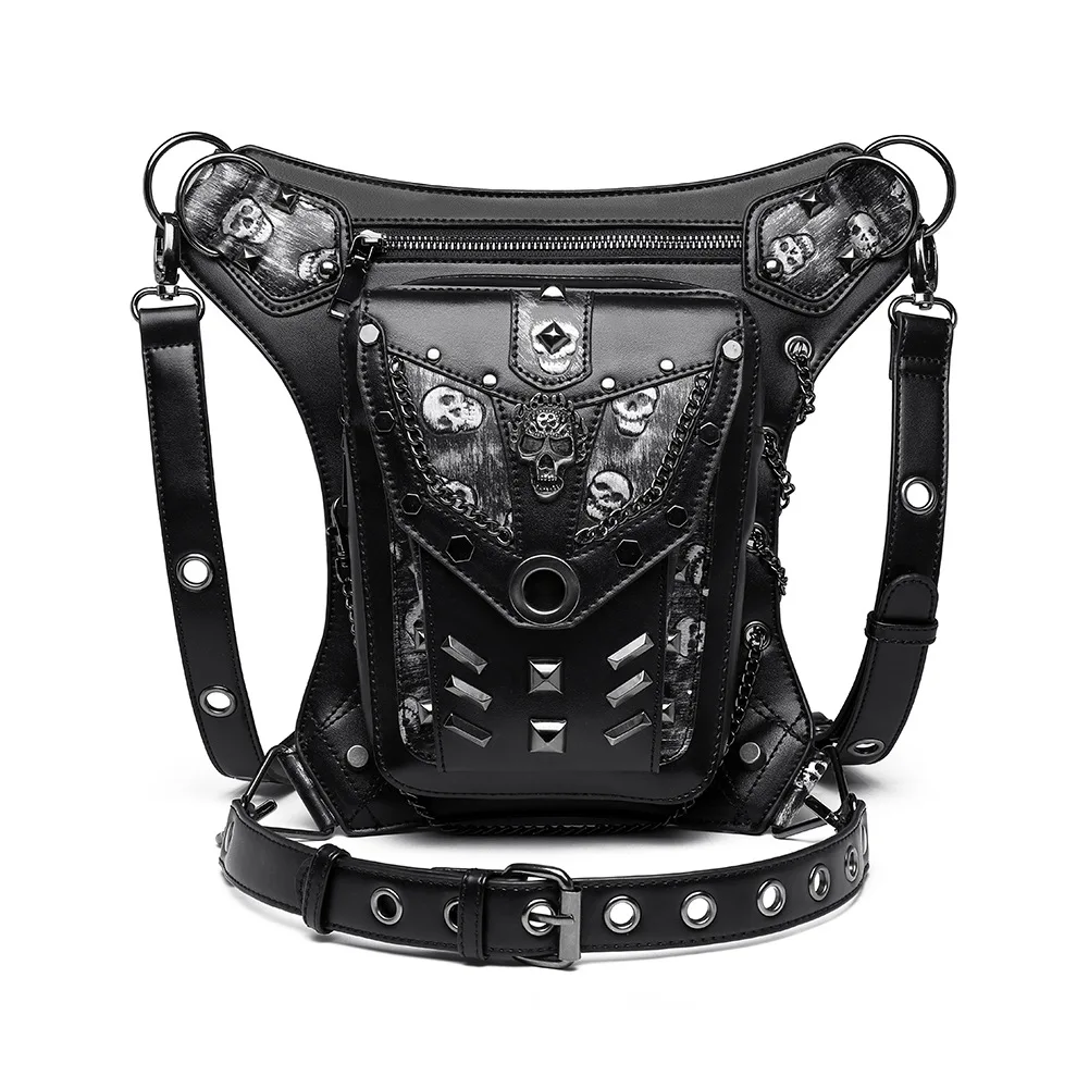 Punk Skull Rivet Waist Bag 3