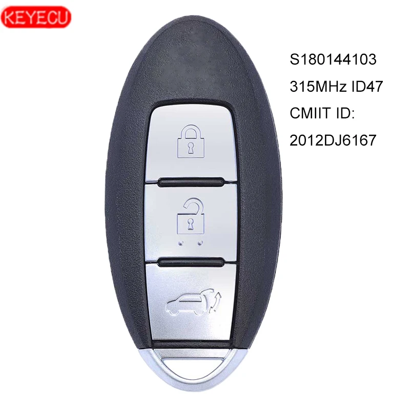 KEYECU OEM дистанционный смарт ключ-брелок FSK 315MHz ID47 для Nissan X-Trail FCC: S180144103