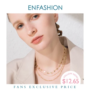 ENFASHION Boho Multi-layer Star Chain Choker Necklace Women Gold Color Stainless Steel Necklaces Fashion Jewelry Ketting P193035