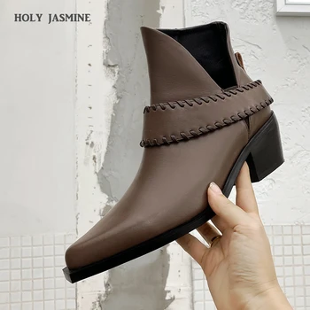 

Pointed Toe Western Cowgirl Boots Chelsea Ankle Boots Shoes Women Cossacks Cowboy Boots Wedges Femal Shoes Botas Mujer 34-43