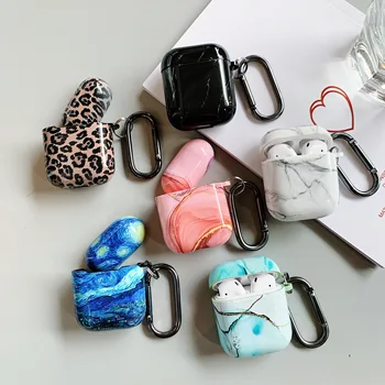 

New Black White Blue Marble Case for Airpods 1 & 2 Newest 360 Protective Silicone AirPod 1st/2nd Case Cover