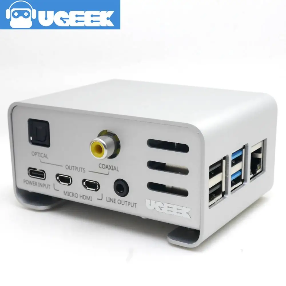Чехол из алюминия и UGEEK AOIDE Digi Pro работает с Raspberry Pi 4 Model B/4B | Своими руками ваш HiFi