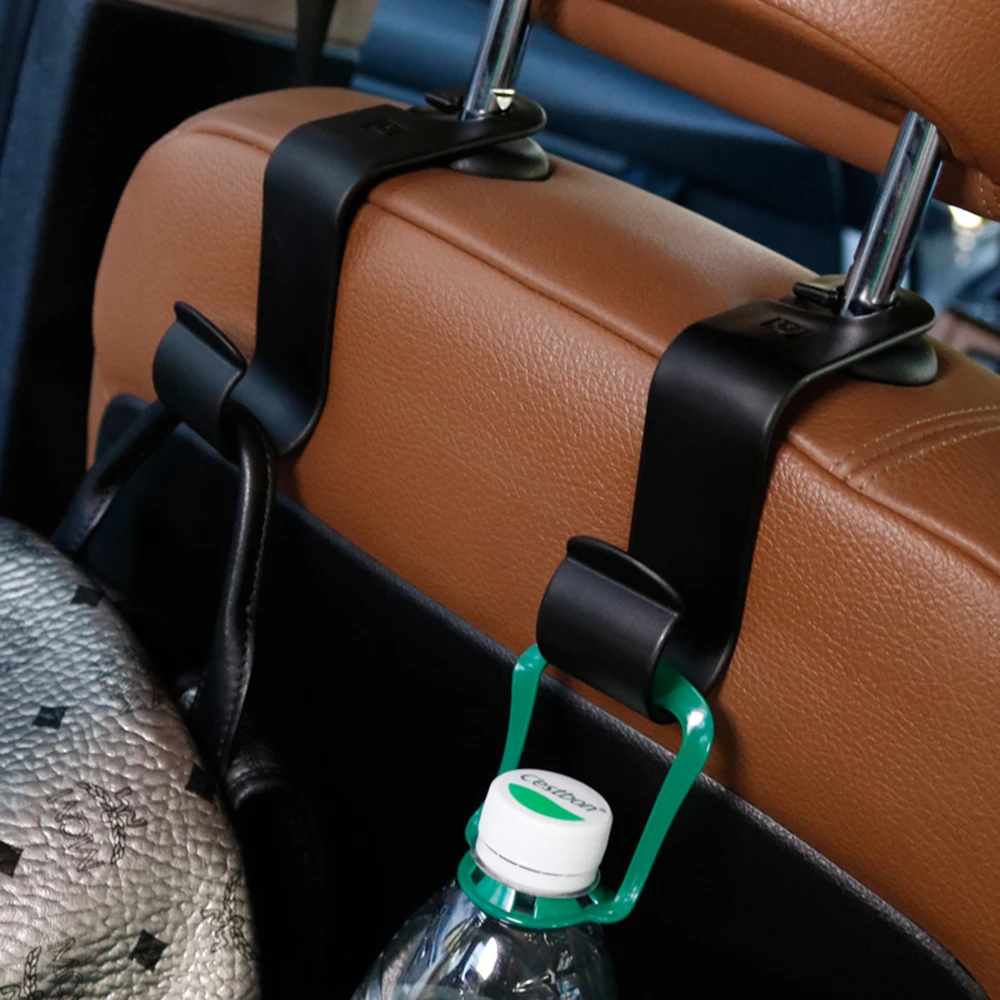 Rear Seat Multifunctional Storage Organizer Garbage Bag Free Bonus Bottle Holder 2PCS Car Seat Hook 