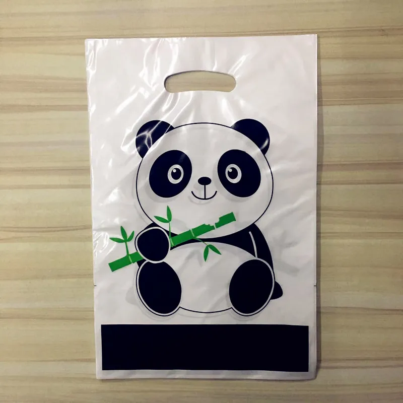 Мультфильм прекрасный панда украшение для торта на день рождения на тему "Лошадки карусели" Вечерние соломенная тарелка скатерть набор мероприятий День рождения Свадьба вечеринка для домашнего декора - Цвет: 10pcs gift bags