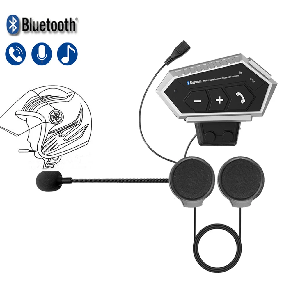 Bluetooth 5.0 Helmet Motorcycle Headset Wireless Handsfree Call Kit