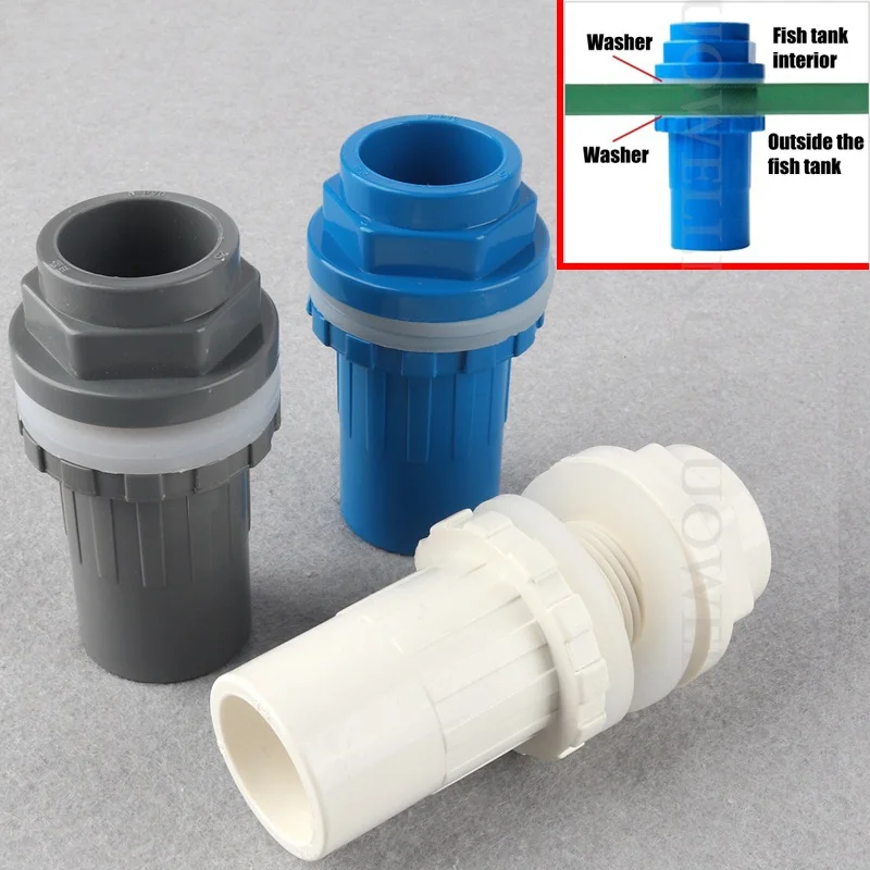 

3pcs I.D 20 to 50mm PVC Pipe Connectors HI-Quality Aquarium Fish Tank Water Inlet Outlet Pipe Joints Drainage Parts Splint Joint
