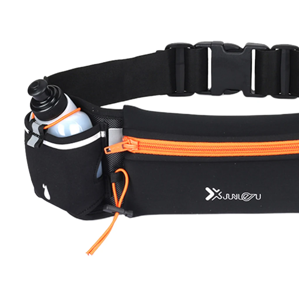 Running Belt Waist Neoprene Unisex Running Belt with Water Bottle Adjustable Straps Outdoor Sports Jogging Bum Bag 