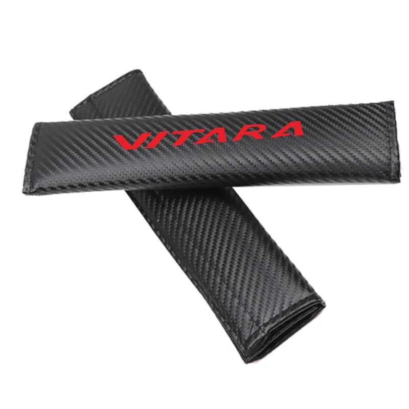 2pcs red 2 шт. автомобильный ремень безопасности для Suzuki Vitara автомобилей Защита плеча автомобиля-Стайлинг Накладка для ремня безопасности автомобиля сиденье - Название цвета: 2pcs red