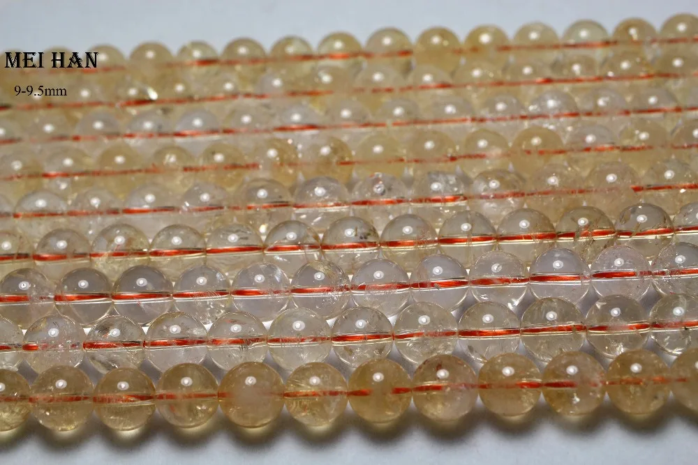 Meihan натуральный цитрин 5,5-6 мм, 7-7,5 мм, 9-9,5 мм Гладкие Круглые бусины для изготовления ювелирных изделий diy браслет