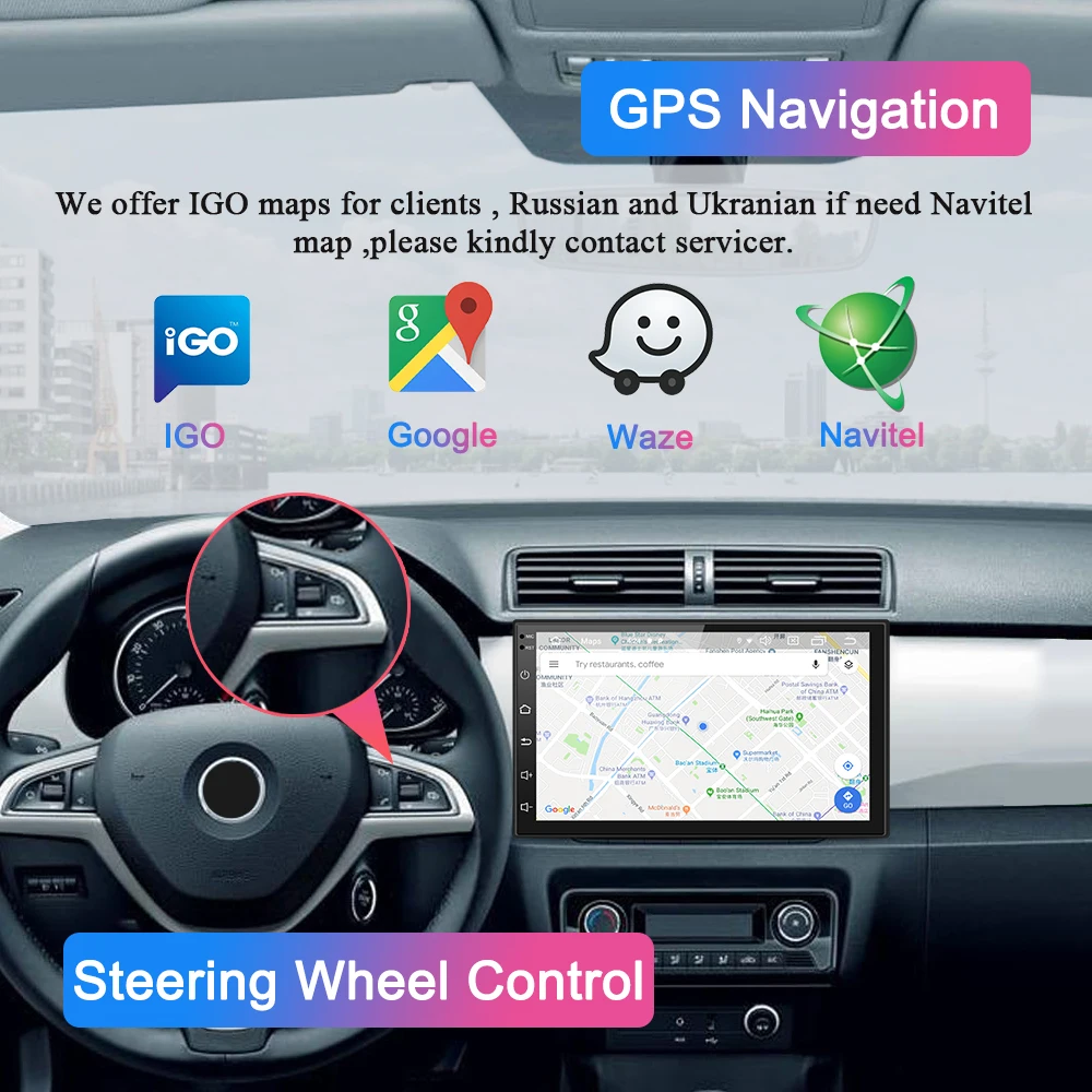 Best Navivox 7" Android 9.0 Car Multimedia Player 2 Din Universal Car DVD GPS Radio Stereo Audio Player for Nissan Hyundai Toyota BYD 5