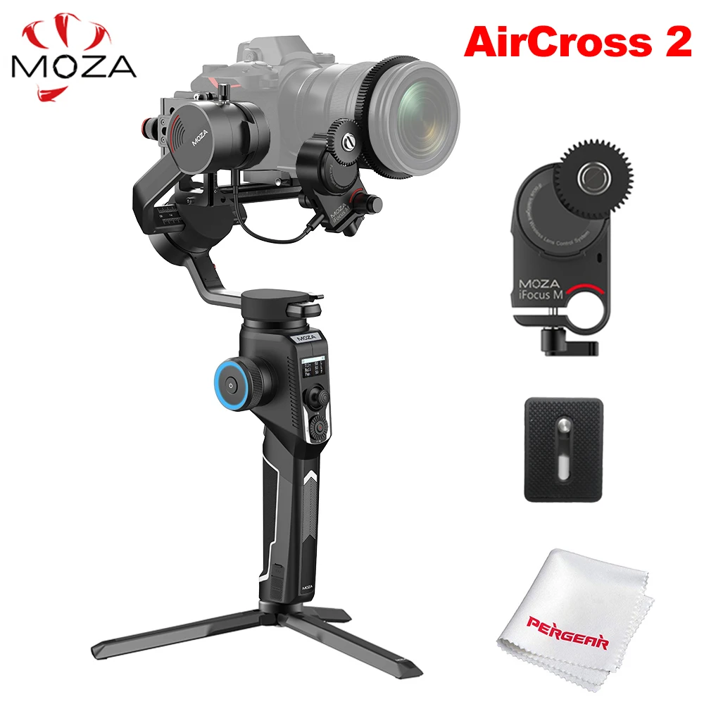 Moza Aircross 2 3-Axis Камера ручной шарнирный стабилизатор для камеры штатив «стедикам» для sony A6300 Panasonic GH5 GH4 однообъективной зеркальной камеры Canon EOS PK Zhiyun Crane 2 - Цвет: with iFocus-M