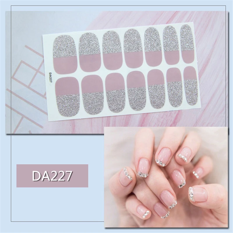 Nusx Fashion Full Cover Nail Polish Wraps Adhesive Nail Stickers Nail Art Decorations Manicure Tools For 4