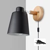 PHYVAL Nordic Wall Lamp With Plug Iron Wall Lamp E27 Macaroon 6 Color Bedside Wall Lamp Led EU/US Plug wall sconces with switch ► Photo 2/6