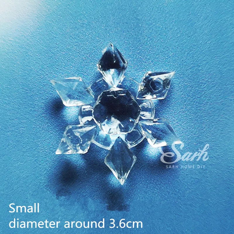 3pc small 3.6cm Глянцевый белый торт-Снежинка Топпер счастливого рождественской вечеринки украшения для детского душа выпечки Десерт принадлежности Xmax Любовь Подарки - Цвет: 3pc small 3.6cm