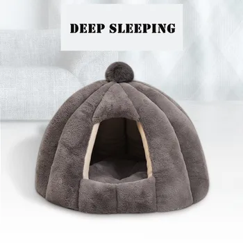 

Pet Cat Cave Tent House Kennel Winter Warm Dog Nest Foldable Sleeping Lounger Mat High Quality Puppy Basket Small Dog Cat Bed