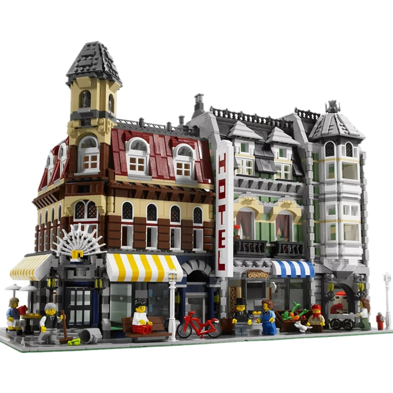 KING Ideas City Street Corner Garag Hall Shop Expert архитектурный конструктор, наборы блоков, комплекты кирпичей, Подарочные игрушки для мальчиков