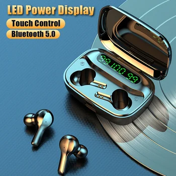 

Wireless Earphone Bluetooth V5.0 TWS Wireless Bluetooth Headphone LED Display With 2000mAh Power Bank Headset With Mic