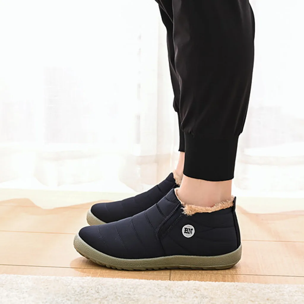 SAGACE/модные мужские бархатные теплые уличные спортивные ботинки; водонепроницаемые зимние хлопковые ботинки; однотонные Нескользящие ботинки с манжетами; размеры 39-48