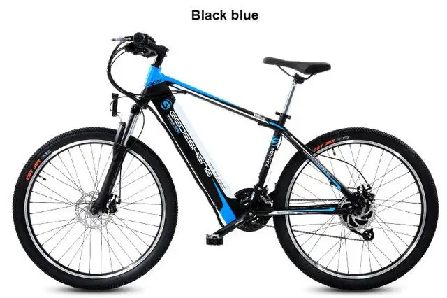 26 дюймов Электрический Ebike скутер горный два колеса электрические велосипеды 27 скорость 90 км мощный электрический велосипед - Цвет: Black blue