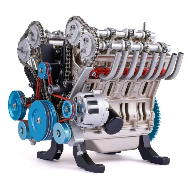V8 Engine Model Kit 1/3 Full Aluminum Alloy Metal Assembly DIY Kit 500+Pcs