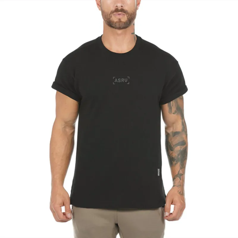 New Mens Running T Shirt Sports Cotton T shirt Men Gym Shirt Fit
