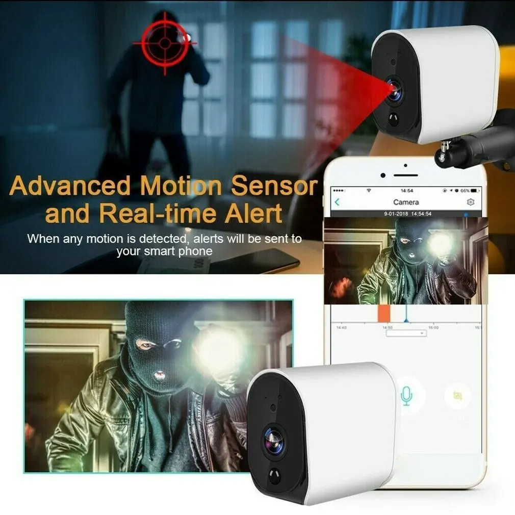 Night Vision 1080P Battery Powered Wireless Outdoor WIFI IP Surveillance Camera Wireless IP Camera With Bracket