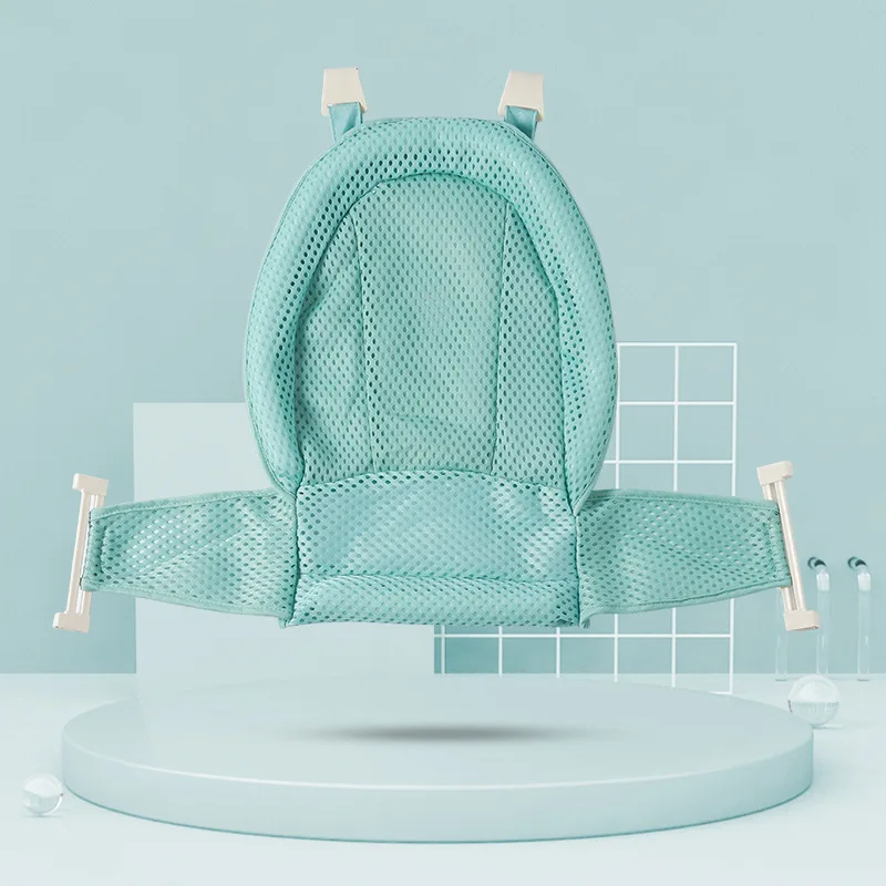 T net 4 buckle green Коврик для ванной для новорожденных, подушка для младенцев, противоскользящая, мягкая, плавающая, 3D, 4D, подушка, подушка, сетчатый карман, безопасность, безопасность, ванна, сиденье, поддержка, ванны - Цвет: T net 4 buckle green