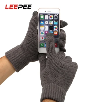 

LEEPEE Motorcycle Protective Gears Touch Screen Knit Gloves Thicken Winter Warm Mitten Artificial Velvet Motorcycle Accessories