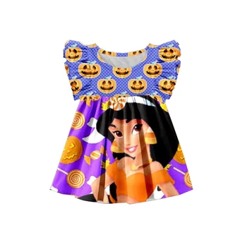 

hot sale pearl dress for girl simple design clothing dress princess frock hallows day dress