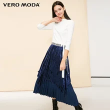 Vero Moda Новые поступления боковая молния бархатные многоярусные Плиссированные Длинные юбки | 318416510