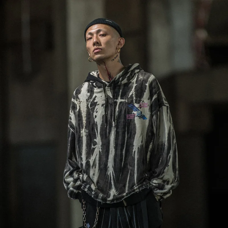 Hip Hop Vintage Hoodies Mannen Harajuku Print Tie Dye Hooded Sweatshirts Losse Streetwear Fashion Tops Mannelijke Hoodie MG401 Hip Hop Vintage Hoodies Mannen Harajuku Print Tie Dye Hooded Sweatshirts Losse Streetwear Fashion Tops Mannelijke Hoodie MG401