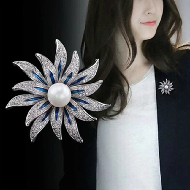 Fashion Design Enamel Sunflower Rhinestone Brooch Pins for Women Fashion  Jewelry Plant Brooches Gift - AliExpress