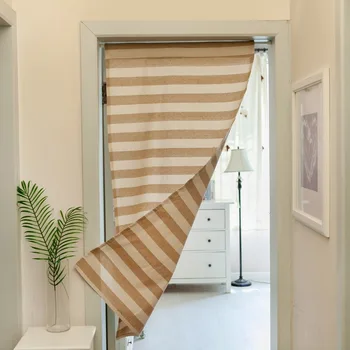 

American-Style Northern European-Style Modern Simple Cotton and Linen Door Curtain Kitchen Curtain Partition Curtain Cloth
