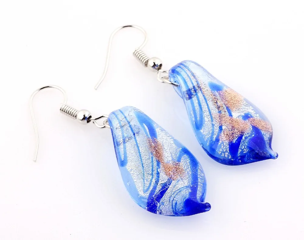 Yingwu De Bijoux, 12 пар в партии, разные цвета, модные стеклянные серьги в форме капли, модные муранские серьги и серьги-крючки