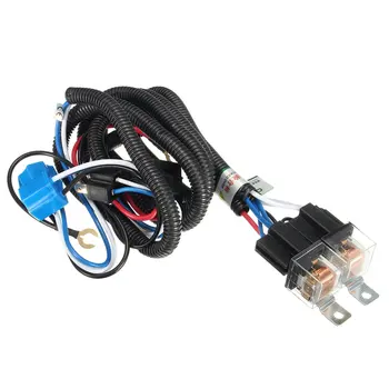 

H4 Headlight 2 Headlamp Ceramic Relay Wiring Harness Light Bulb Socket Plug Kits Universal For Any 12V Heavy Truck Headlight