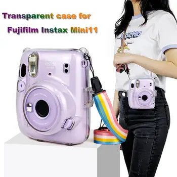 

Transparent PC Case for for Fuji Fujifilm Instax Mini11 Pouch Protector with Shoulder Strap for Polaroid Photo Camera