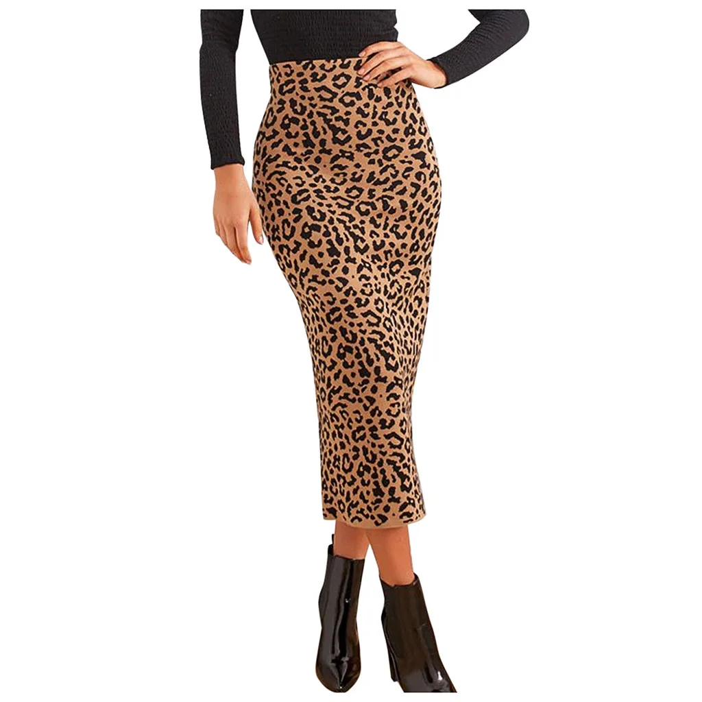 

Women Sexy Casual Leopard High Waist Skirt Evening Party Long Skirt Jupe Femme Skirts Women Spodnica Faldas Mujer Moda 2019