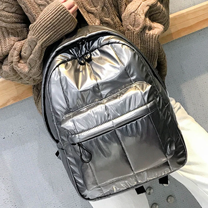 

SUNNY SHOP Space Cotton Down Backpack Women Large Capacity Bookbag for School Student Backpacks Travel Bagpack Lighweight CC