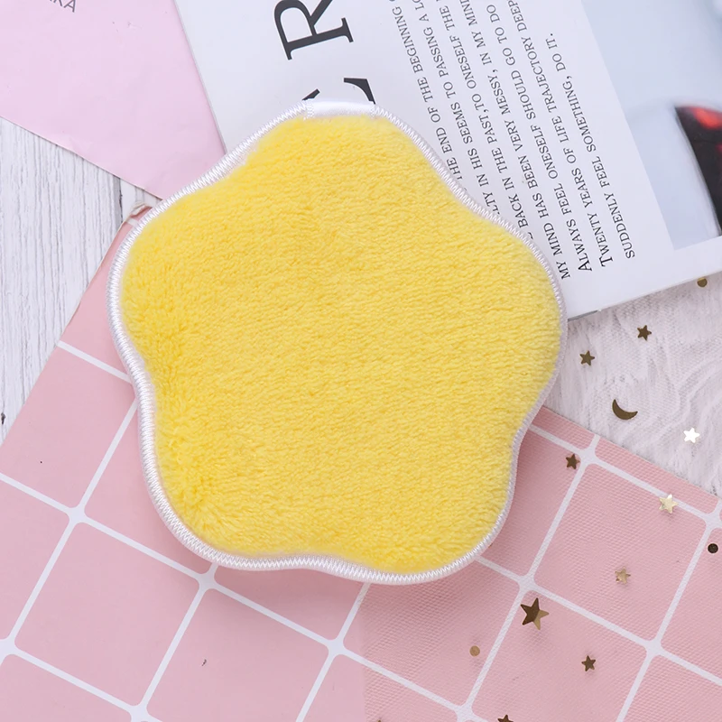 1PC Reusable Cleansing Cloth Pads Soft Microfiber Makeup Remover Towel Face Cleaner Plush Puff Foundation Face Skin Care Tools - Color: YL