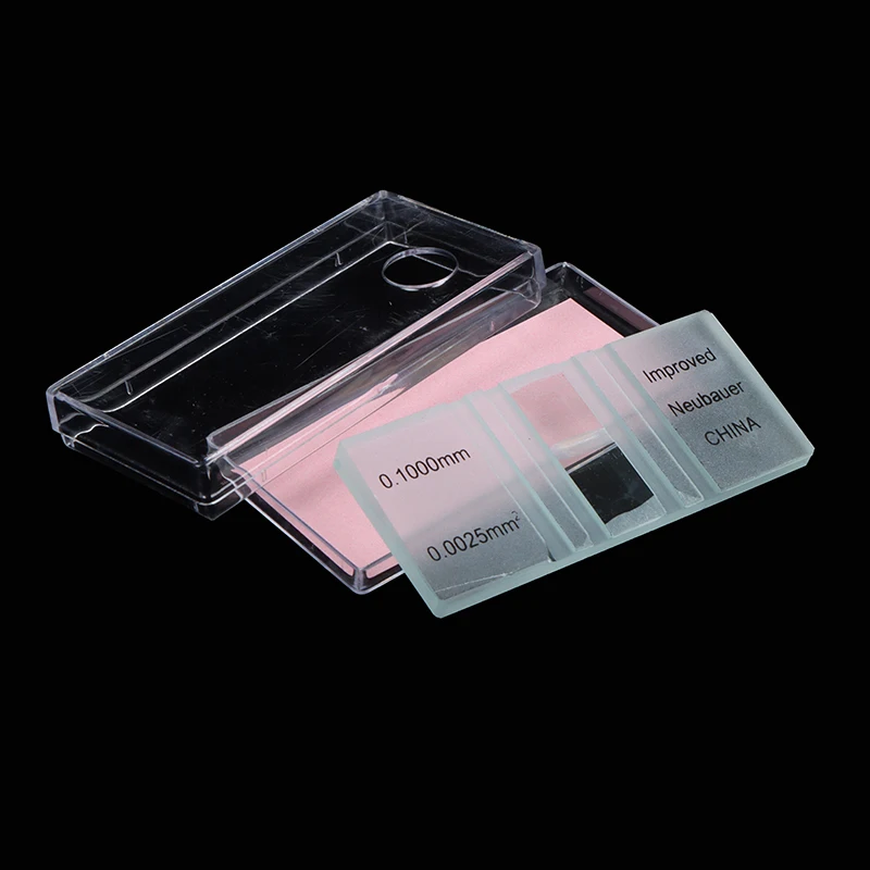 Blood Cell Count Plate Glass Microscope Slide With Grid Counting Chambers For Hemocytometer Yeast Counting Biology Tool 1 Piece blood cell counting chamber