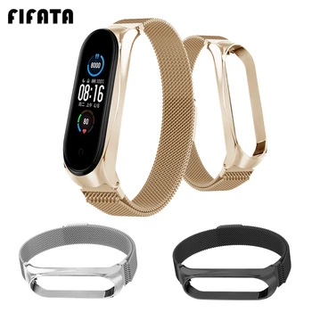 

FIFATA Metal Wrist Strap For Xiaomi Mi Band 5 4 3 Smart Band Stainless Steel Wrist Bracelet For Miband 5 4 3 Watchband Accessory