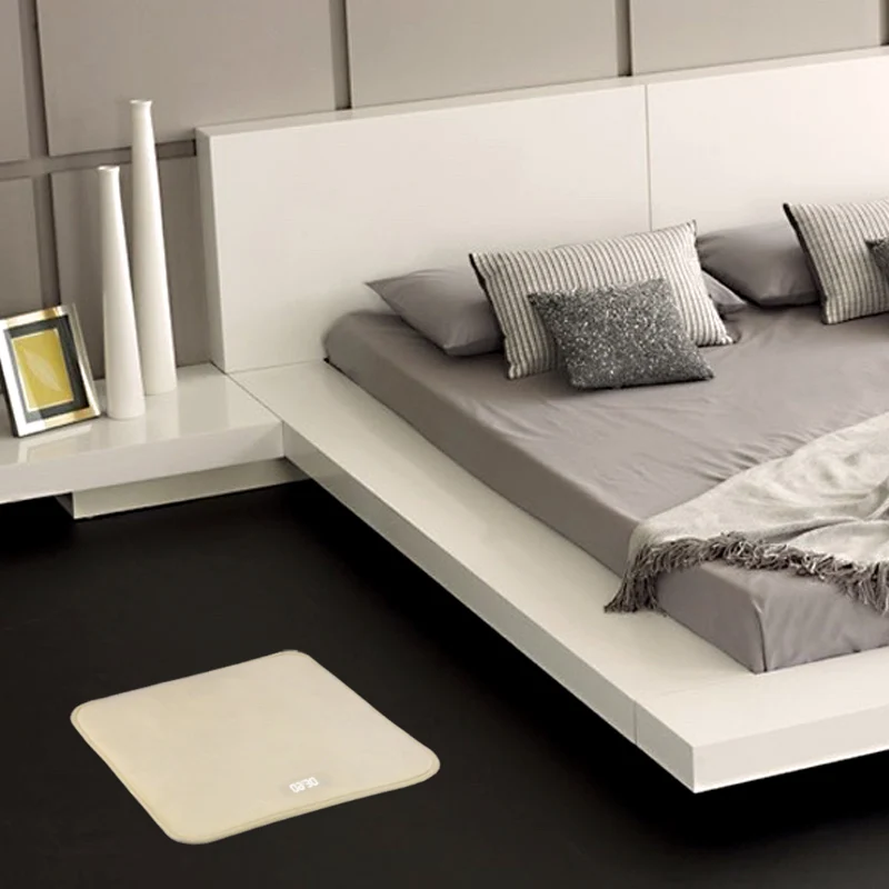 Pressure Sensitive Alarm Clock Rug Carpet Home Bed Room LED Digital Display